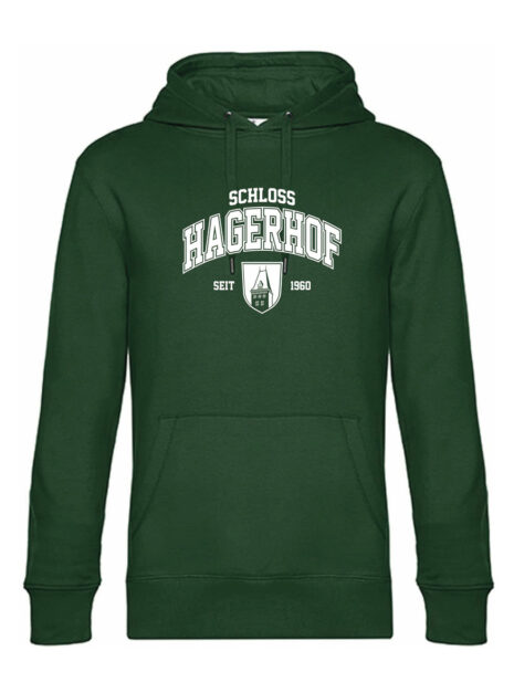 Schloss Hagerhof_Hoodie_College_dunkelgruen-weiss Schloss Hagerhof_Hoodie_College_dunkelgruen-weiss