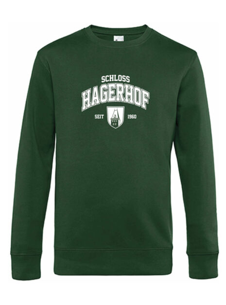 Schloss Hagerhof_Sweatshirt_College_dunkelgruen-weiss